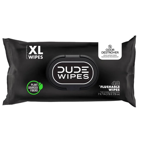 Dude Wipes Odor Destroyer Flushable Extra-Large Odor Neutralizing Wet Personal Wipes - 144ct