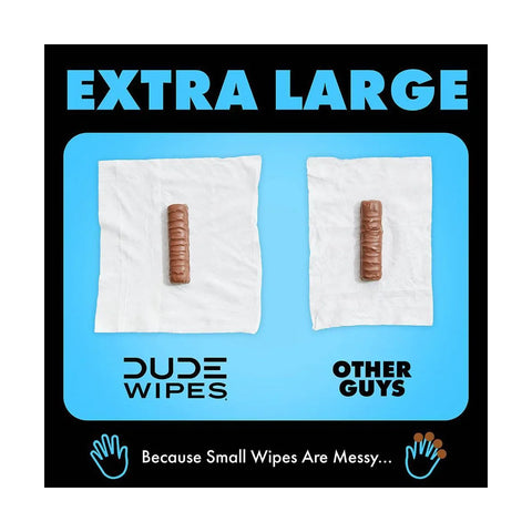 Dude Wipes Fragrance-Free Individually Wrapped Flushable Wet Wipes for Sensitive Skin - Extra Large - 48ct: Contains Aloe, Vitamin E, Hypoallergenic