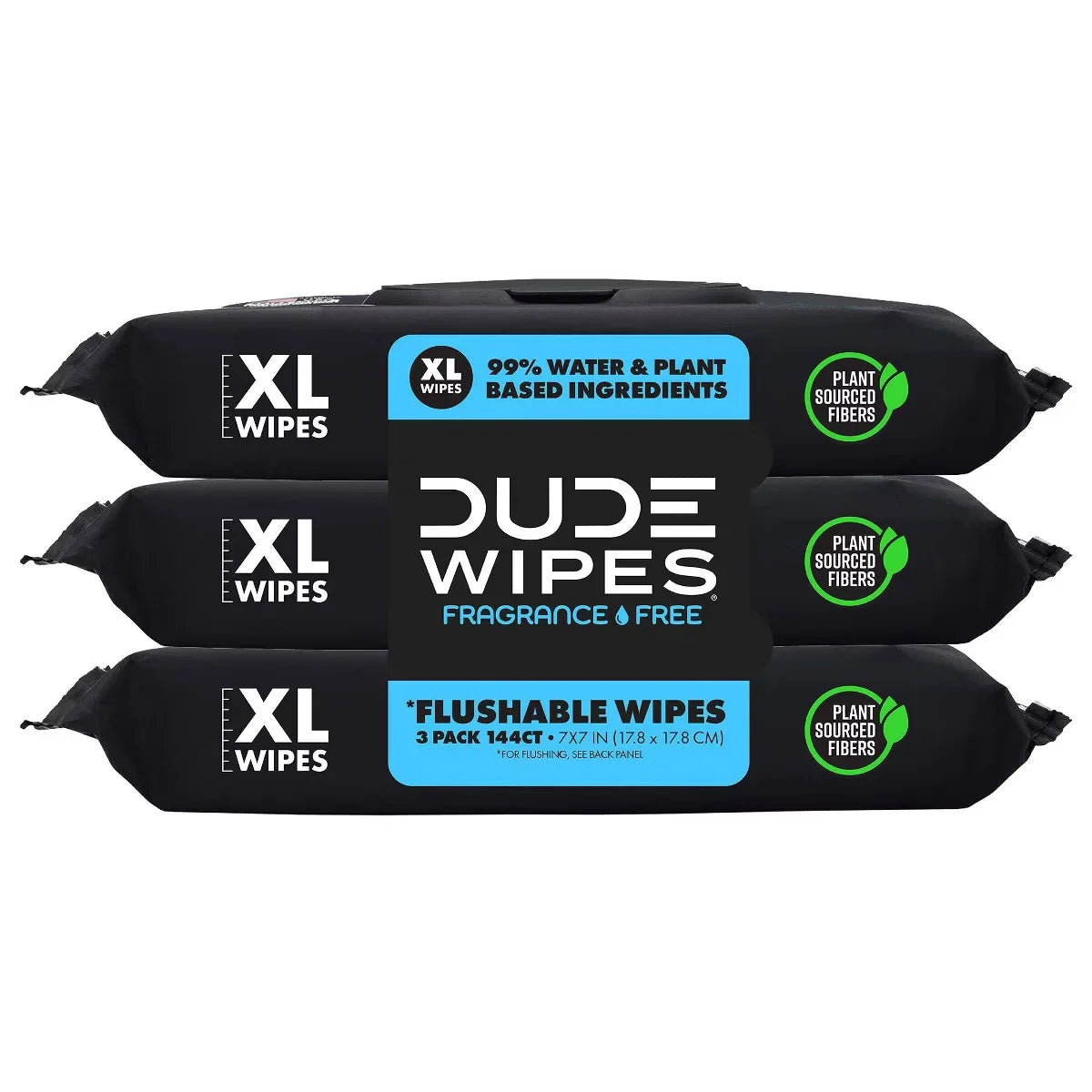 Dude Wipes Fragrance Free Flushable Extra-Large for Sensitive Skin Personal Wipes - 144ct