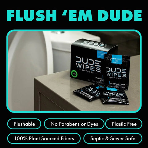 Dude Wipes Mint Chill On-The-Go Flushable Individually Wrapped Wet Wipes - Travel Size - 30ct: Aloe, Vitamin E, Dye-Free, Eucalyptus Scented