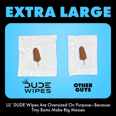 Dude Wipes LiL' DUDE 99% Water Flushable Wipes, XL for Potty Training