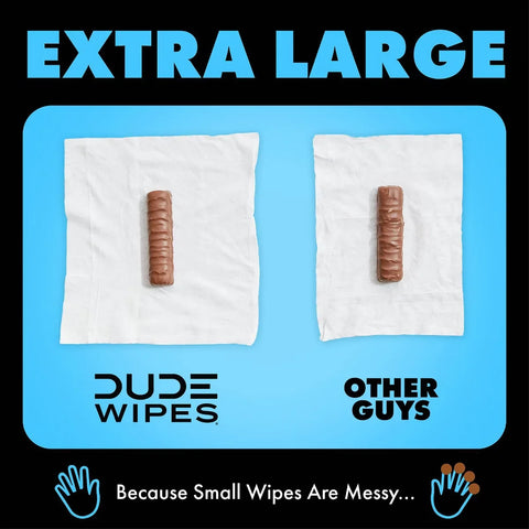 Dude Wipes Fragrance Free Flushable Extra-Large for Sensitive Skin Personal Wipes - 144ct