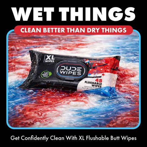 Dude Wipes Poopsicle Flushable Extra-Large Ice Pop Scented Wet Personal Wipes - 144ct