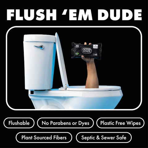 Dude Wipes Odor Destroyer Flushable Extra-Large Odor Neutralizing Wet Personal Wipes - 144ct