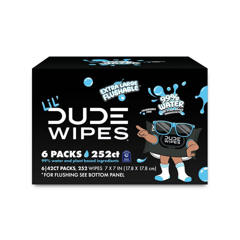 Dude Wipes LiL' DUDE 99% Water Flushable Wipes, XL for Potty Training